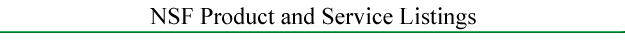 NSF Certified Products